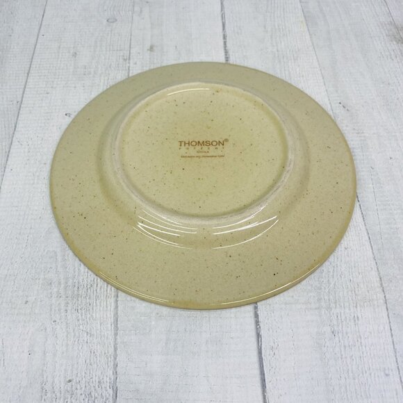 Thomson Pottery Green Swirl Speckle Brown Stoneware Salad Plate Set of 4 - Picture 9 of 16